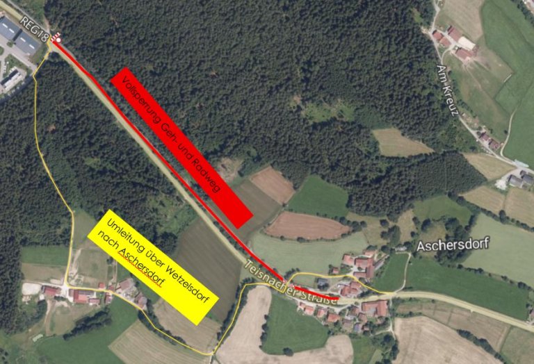 Sperrung Geh- und Radweg Sperrung Geh- und Radweg